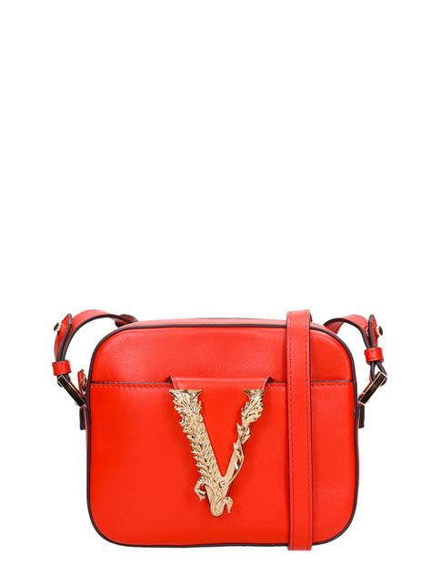 versace tasche rot|Versace croc shoulder bags.